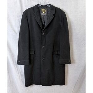 Vintage Ultissimo Men's Black‎ 100% Cashmere Fabric Topcoat Overcoat Luxury